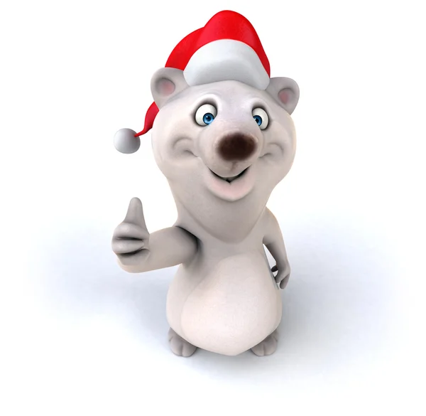 Orso divertente in cappello di Babbo Natale — Foto Stock