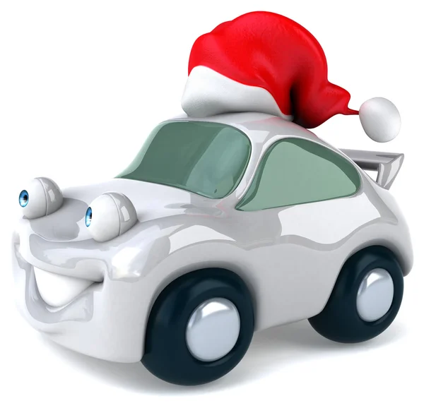 Divertente auto in cappello Babbo Natale — Foto Stock