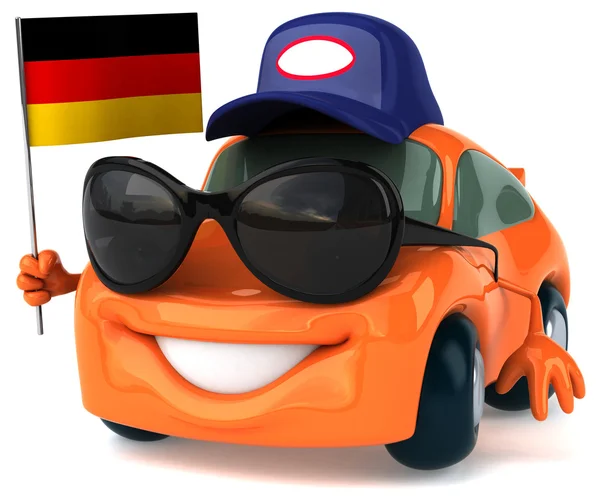 Spaßauto mit deutscher Fahne — Stockfoto