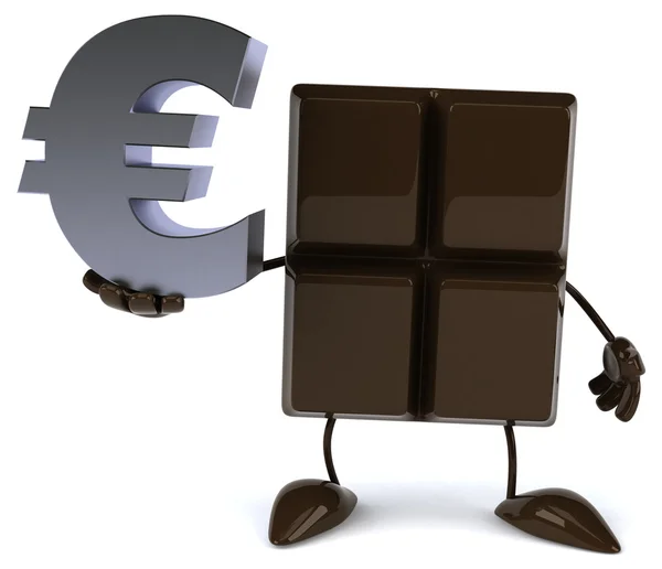 Chocolate bar with euro sign — Stock Photo, Image