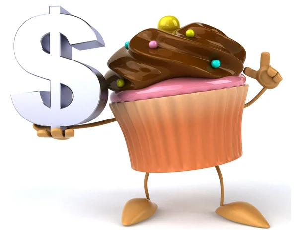 Fun cupcake with dollar sign — Stock Photo, Image