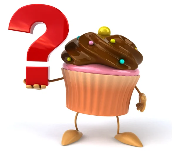 Leuk cupcake met vraagteken — Stockfoto