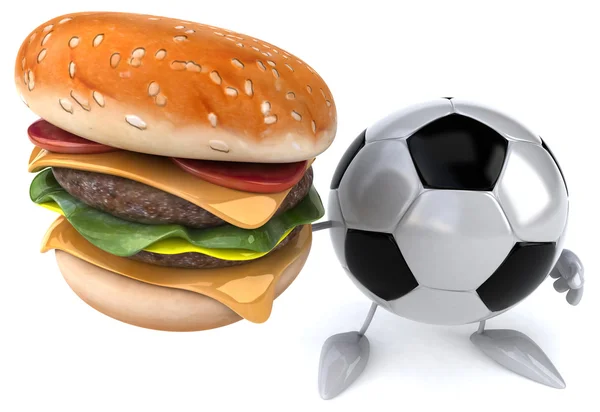 Pelota de fútbol con hamburguesa — Foto de Stock