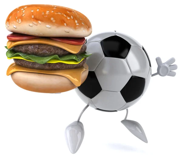 Football ball with burger — Stock Photo, Image