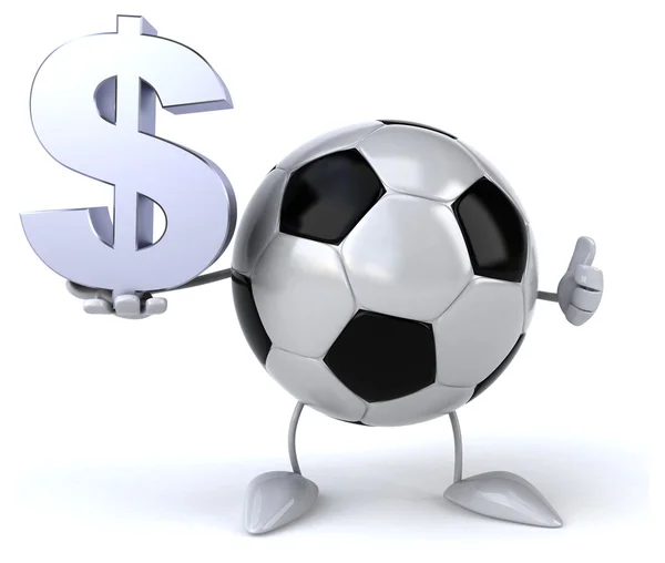 Fun football ball with dollar sign — Stock Photo, Image