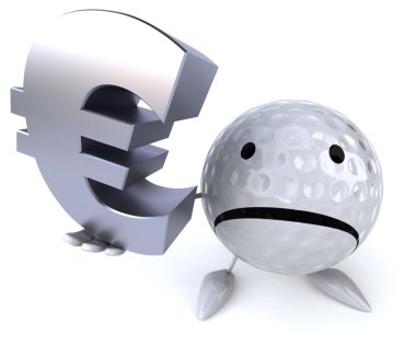 Golf topu ile euro simgesi
