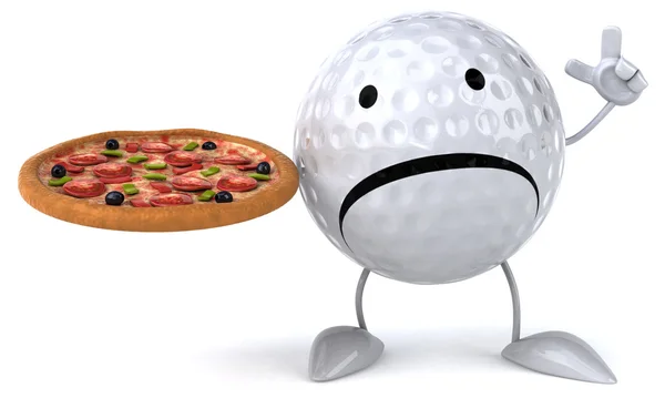 Golf ball with pizza — Stock Photo, Image