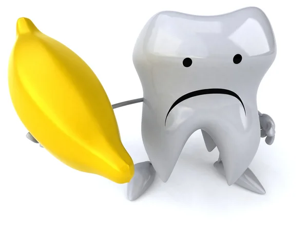 Tooth with banana — Stock Photo, Image