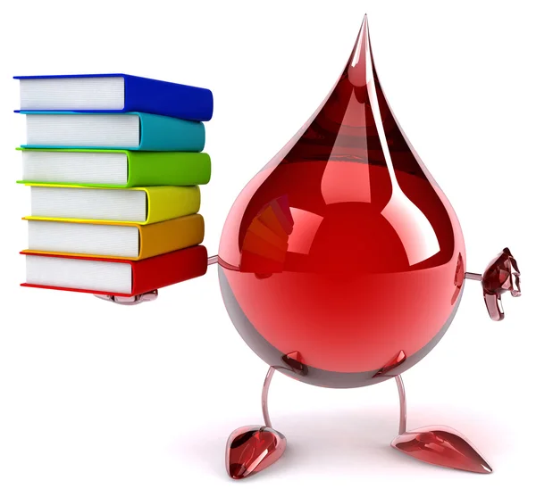 Goccia di sangue con libri — Foto Stock