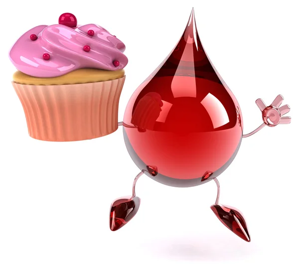 Blood drop with cupcake — Stock Photo, Image