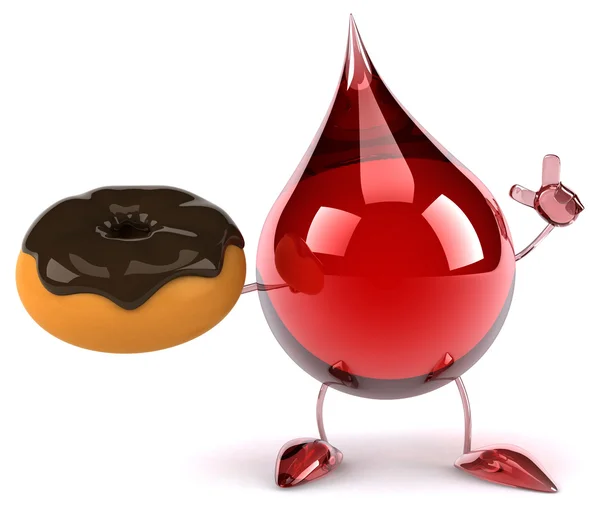 Bluttropfen mit Donut — Stockfoto
