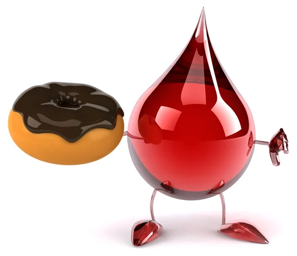 Bluttropfen mit Donut — Stockfoto