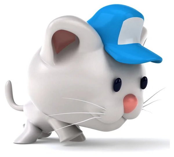 Niedliche Cartoon-Katze mit Hut — Stockfoto