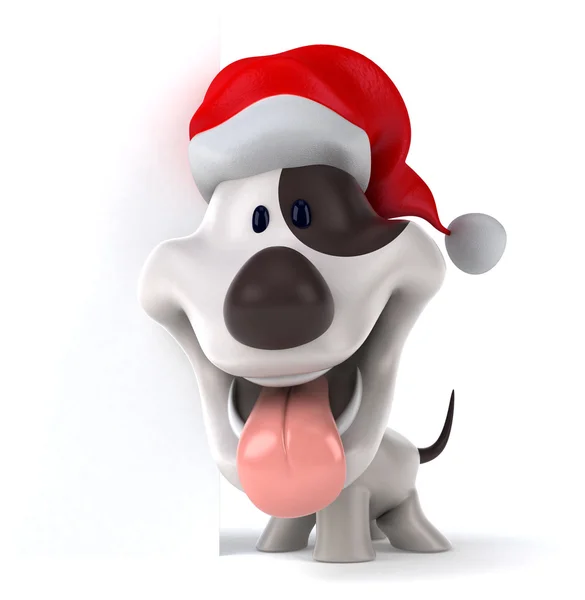 Grappige hond in de santas hoed — Stockfoto