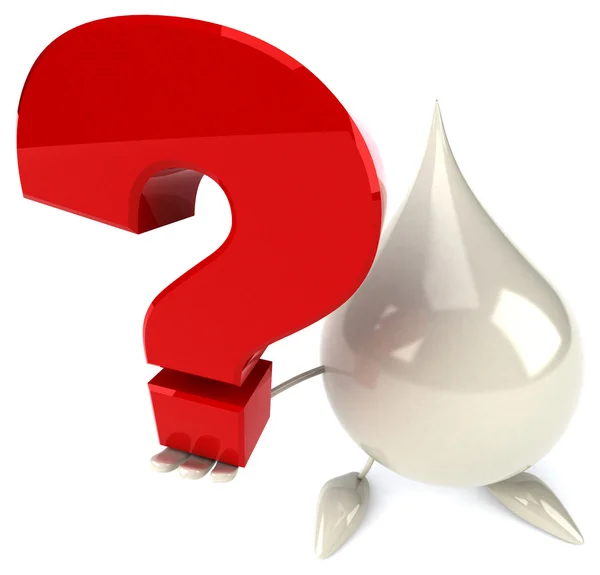 Milk drop holding question mark — Stock Photo, Image