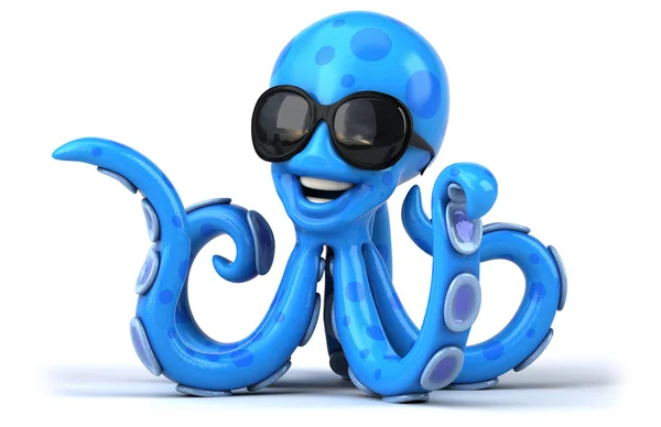 Fun octopus in glasses — Stock Photo, Image