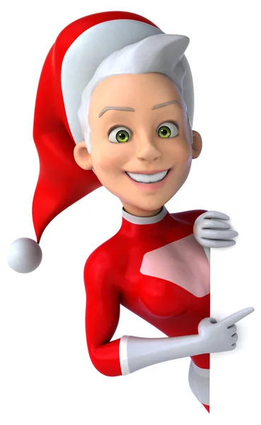 Super Papai Noel mulher em traje vermelho — Fotografia de Stock