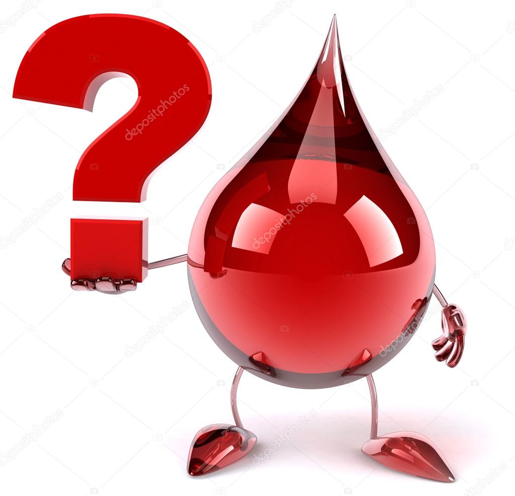 Goutte de sang avec point d'interrogation image libre de droit par