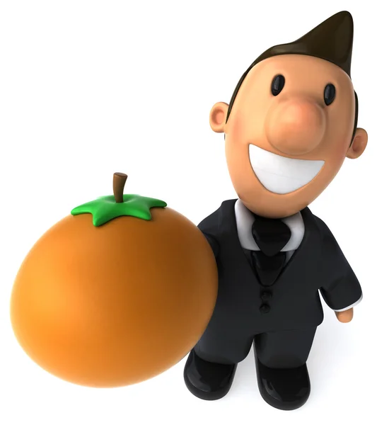 Geschäftsmann mit Orange — Stockfoto