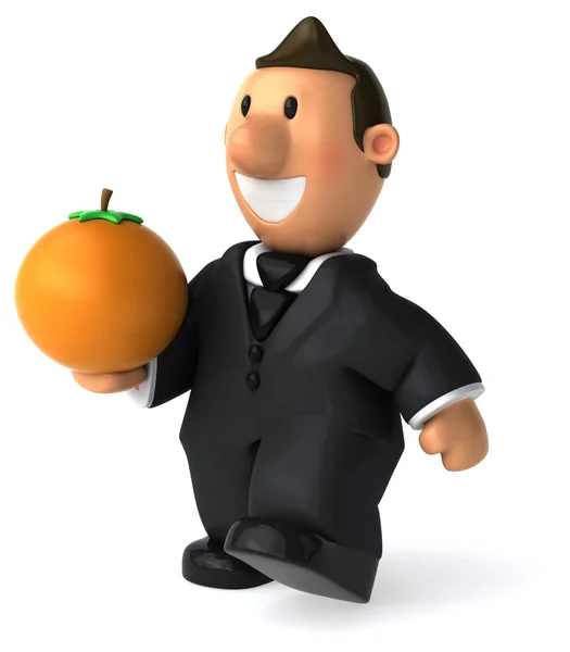 Homme d'affaires avec orange — Photo