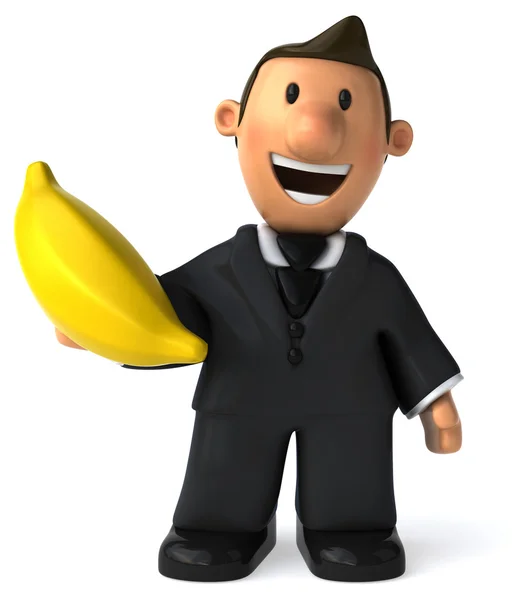 Ділова людина з бананом — стокове фото