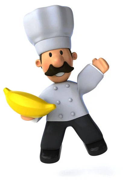 Plezier chef-kok met banaan — Stockfoto