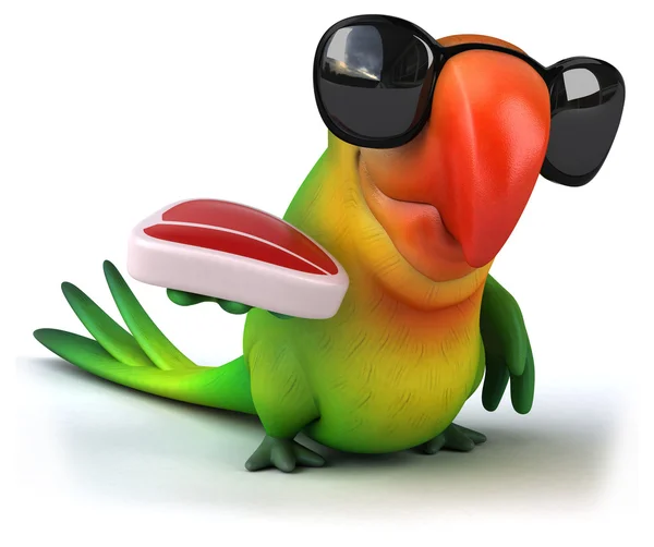 Fun cartoon parrot — Stock Photo, Image