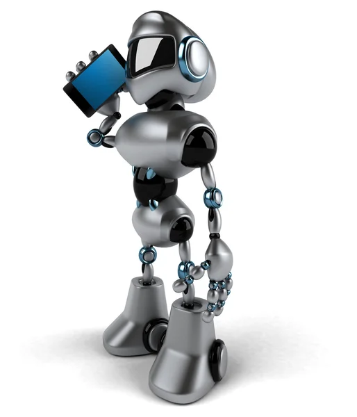 Robot with phone — Stock Photo, Image