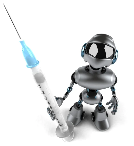 Robô com seringa — Fotografia de Stock