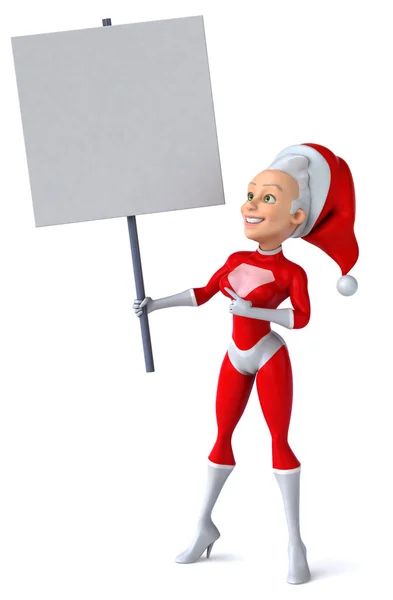Süper kadın Noel Baba kostüm — Stok fotoğraf