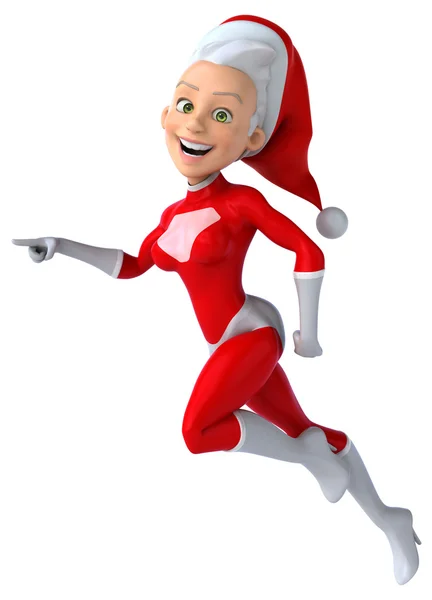 Super mulher Papai Noel em traje — Fotografia de Stock