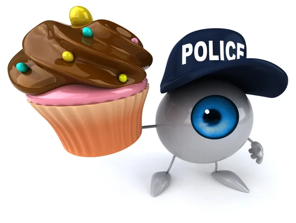 Fun eye with cupcake — Stock Photo, Image