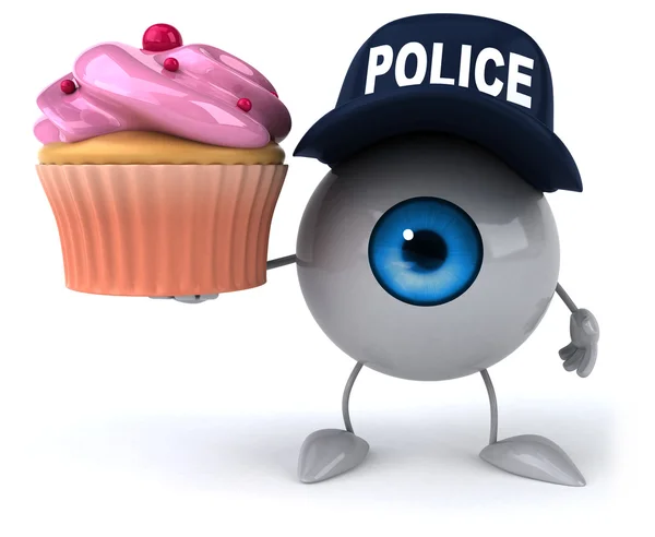 Fun eye with cupcake — Zdjęcie stockowe
