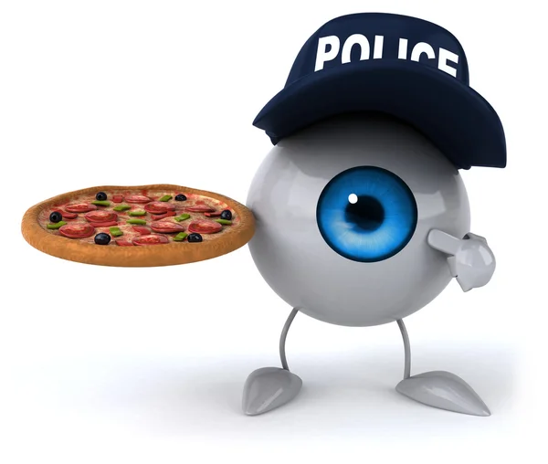 Fun eye with pizza — Stock Photo, Image