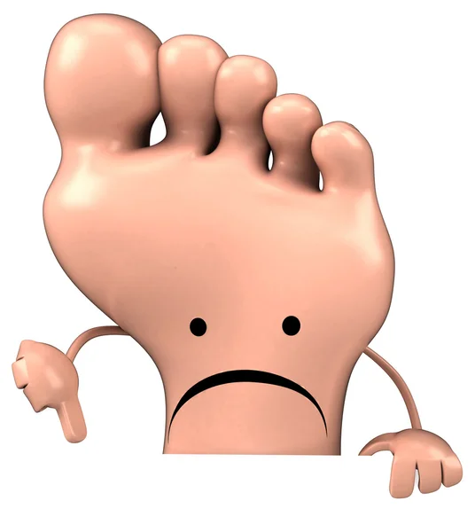 Sad cartoon foot — Stock Photo, Image