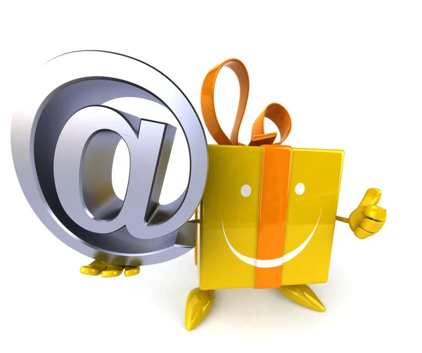 Leuk cadeau met e-mail symbool — Stockfoto