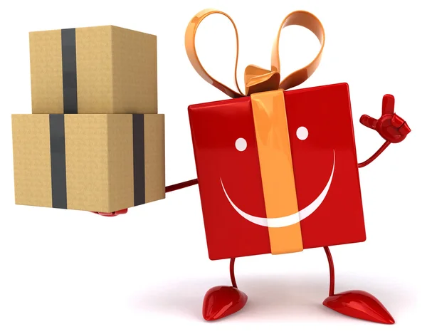 Regalo divertido con cajas — Foto de Stock