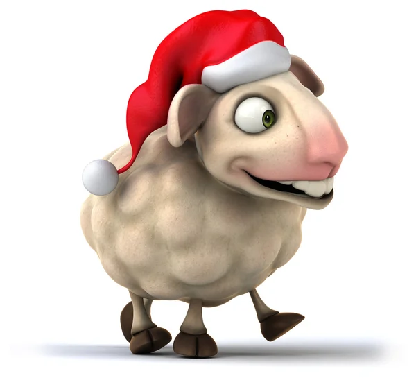 Fun moutons dans le chapeau du Père Noël — Photo