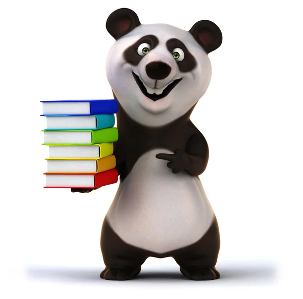 Zábava panda s knihami — Stock fotografie