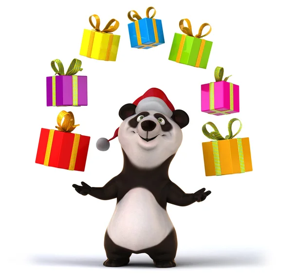 Panda com presentes de Natal — Fotografia de Stock