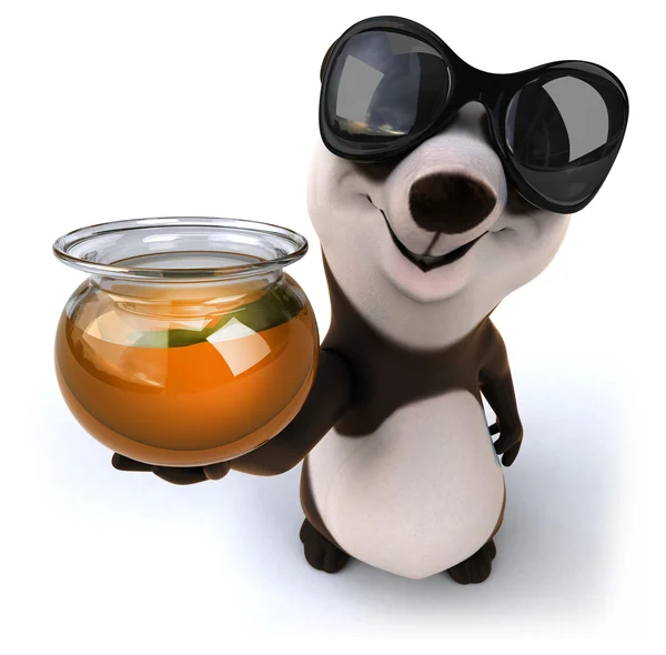 Leuke panda met pot met honing — Stockfoto