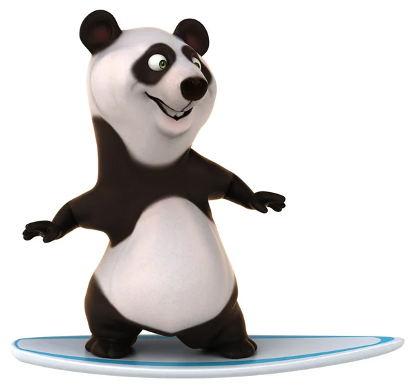 Fun panda on surfing board — Stock Photo, Image