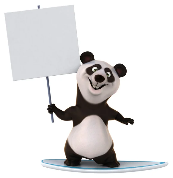 Leuke panda op surfen bord — Stockfoto