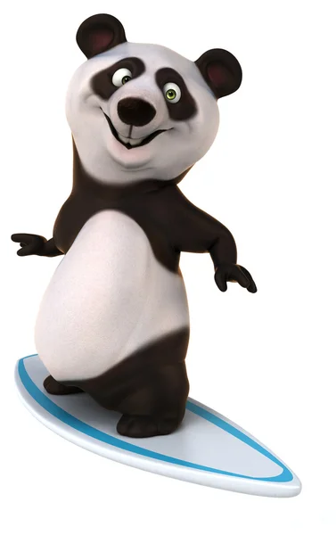 Fun panda on surfing board — Stock Photo, Image