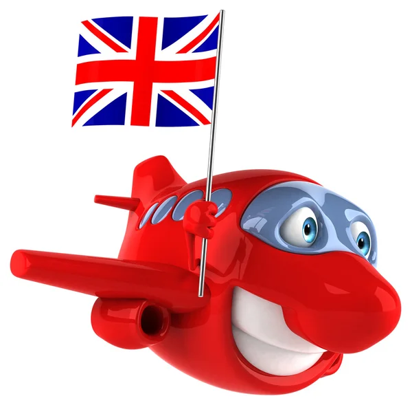 Leuk vliegtuig met vlag van Engeland — Stockfoto