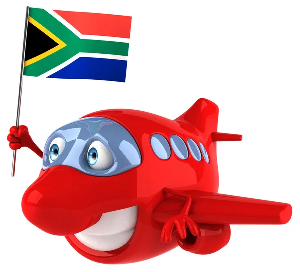 Spaßflugzeug mit afrikanischer Flagge — Stockfoto