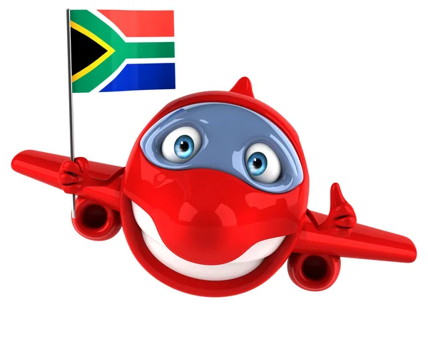 Spaßflugzeug mit afrikanischer Flagge — Stockfoto