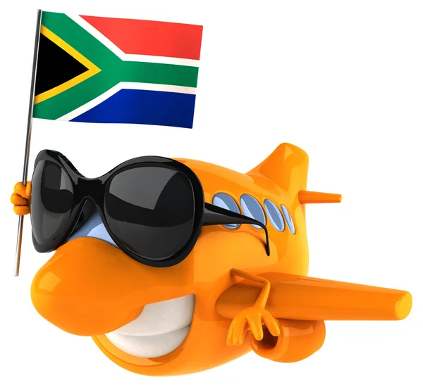 Divertente aereo con bandiera dell'Africa — Foto Stock