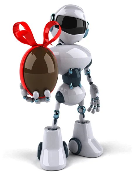 Robot with Easter egg — Stock Photo, Image