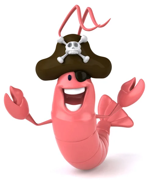 Веселые креветки в пиратской шляпе — стоковое фото